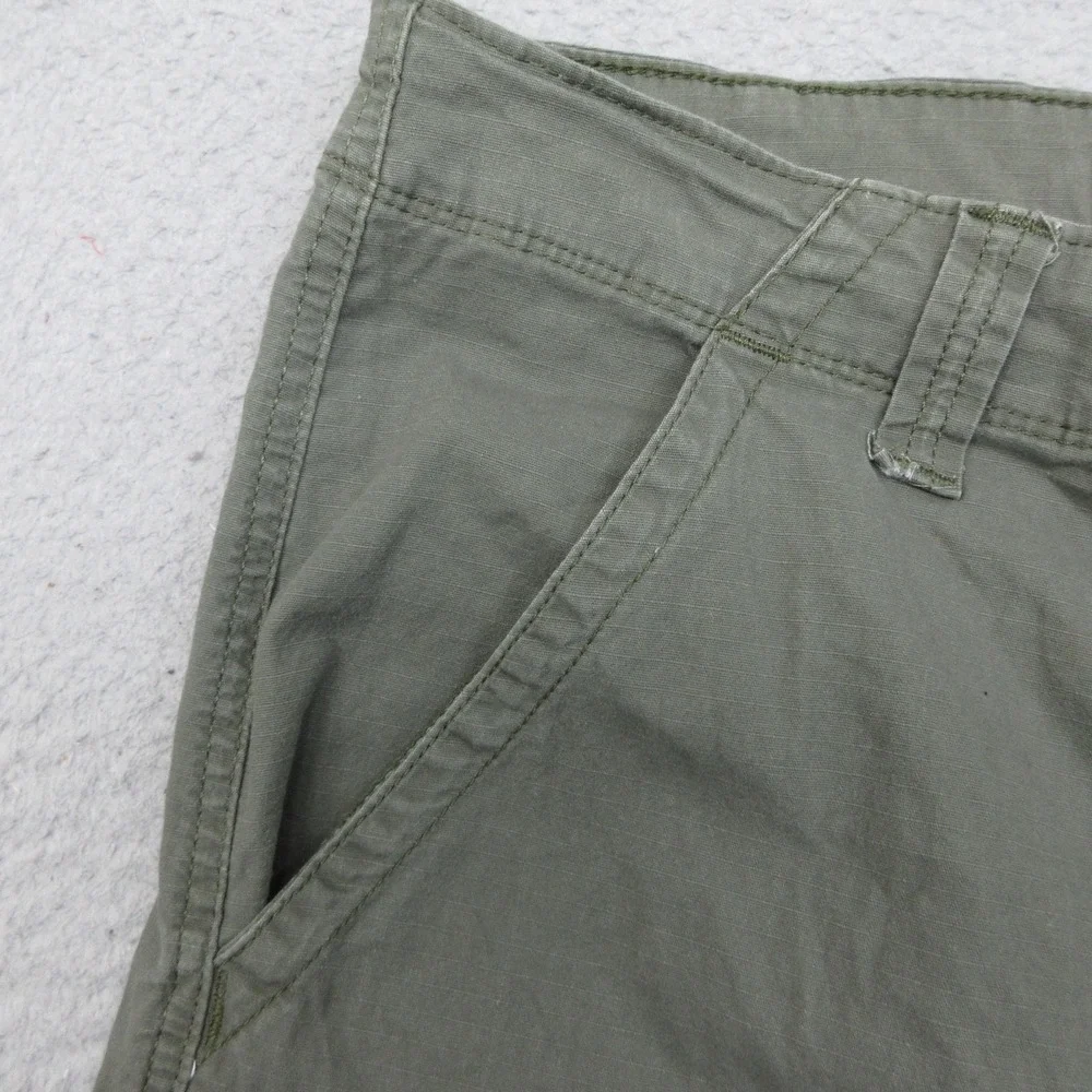 Wrangler Cargo Shorts Mens 34x10 Olive Green Relaxed Fit Utility Hiking Outdoor